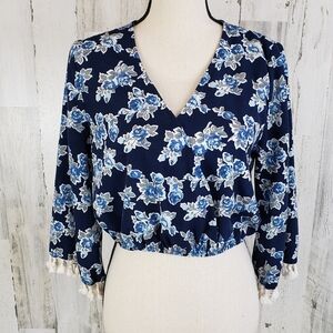 Foreign Exchange Tassel Crop Top Size Medium